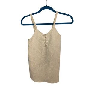 Maurice's Creamy Pink‎ Lace Up Textured Stretchy Camisole Tank Top Size XS